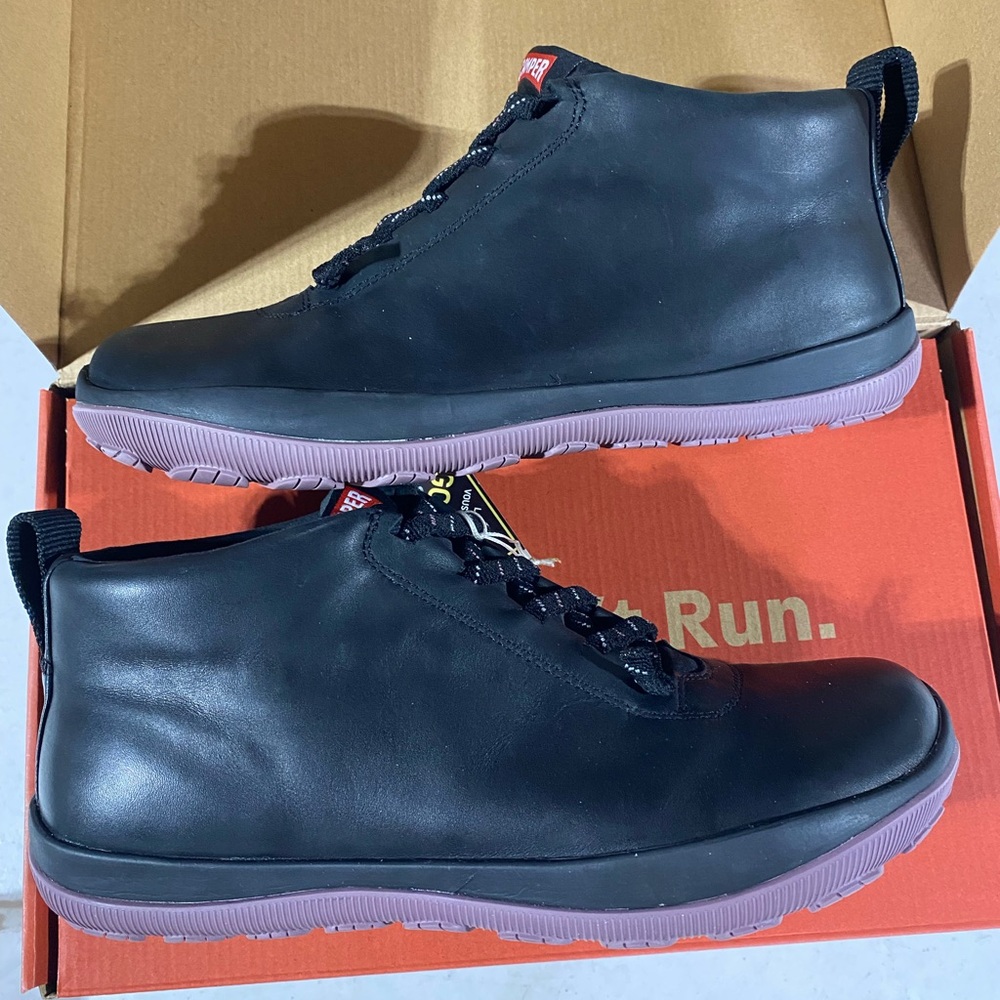 Camper Black Leather GORE-TEX Lace-Up Sneakers